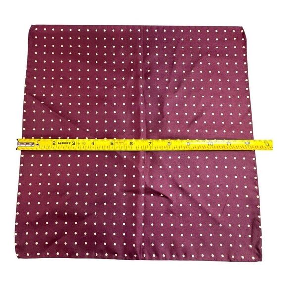 Vintage 100% Silk Burgundy Polka Dot Handkerchief Pretty Woman Julia Roberts - Picture 3 of 7